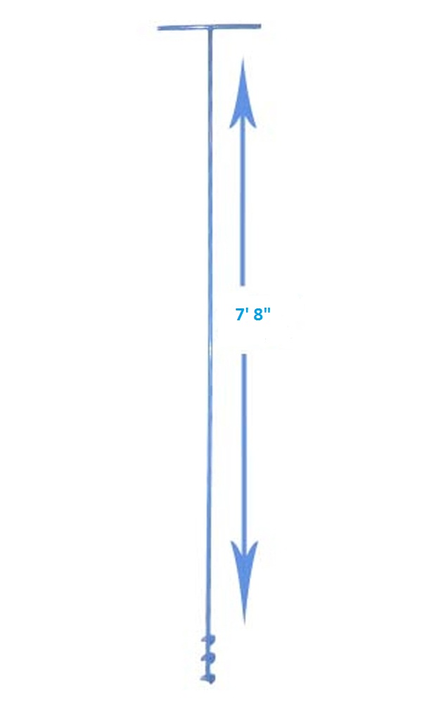 Buffalo1.75" OD Auger Curb Box Cleaner 7' 8" - BLUESCREWBUF7'8