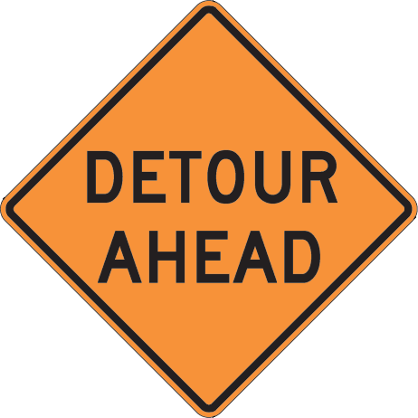 Detour Sign,48" - 48REF-D